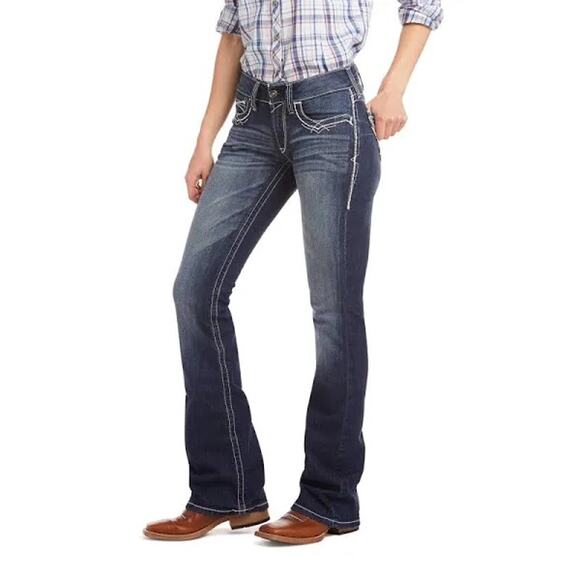 Ariat Mid Rise Stretch Entwined Boot Cut Jean Size 27S - Picture 1 of 9